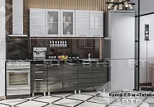 Кухонный гарнитур Титан белый/черный 2000 мм
