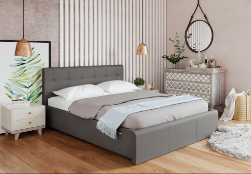 Кровать с латами Изабелла 160х200, серый