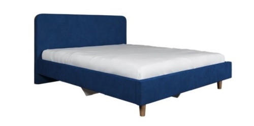 Кровать с латами легато 160х200, синий 3 пуговицы
