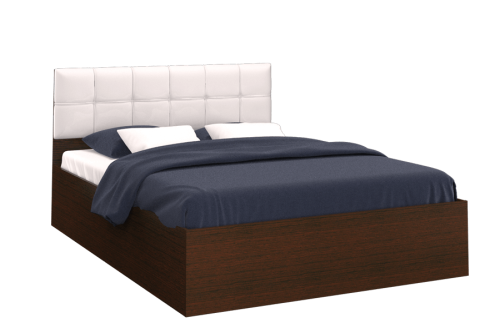 Кровать с подъемным механизмом Селена 160х200, венге/экокожа белая