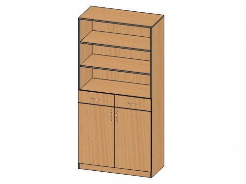 Шкаф комбинированный полуоткрытый с ящиками