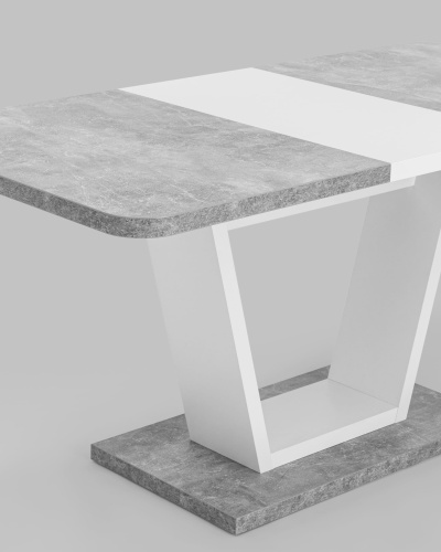 Стол Vector 120-160*80 бетон/белый фото 6