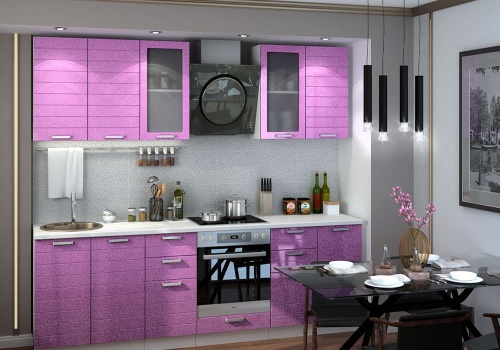 Кухня Линда Фиолетовый металлик, 2600 мм