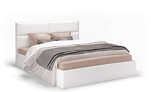 Кровать с подъемным механизмом Сити 160х200, экокожа белая