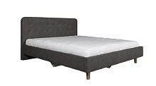 Кровать с латами Легато 140х200, серый 3 пуговицы