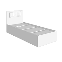 Кровать с настилом Соня 90х200, Белый