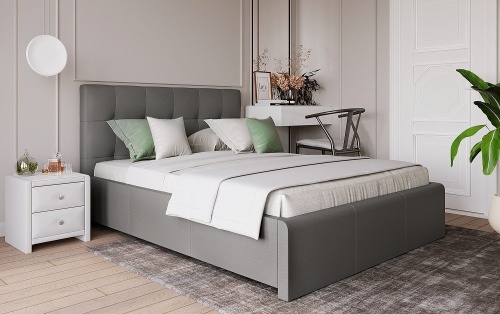Кровать с латами Касабланка 160х200, серый