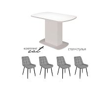 Комплект для кухни, стол Соренто-2 + 4 стула Кукки серый