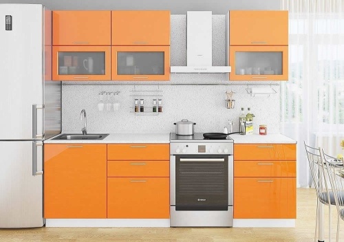 Кухня Валерия Оранжевый глянец, 2900 мм фото 2