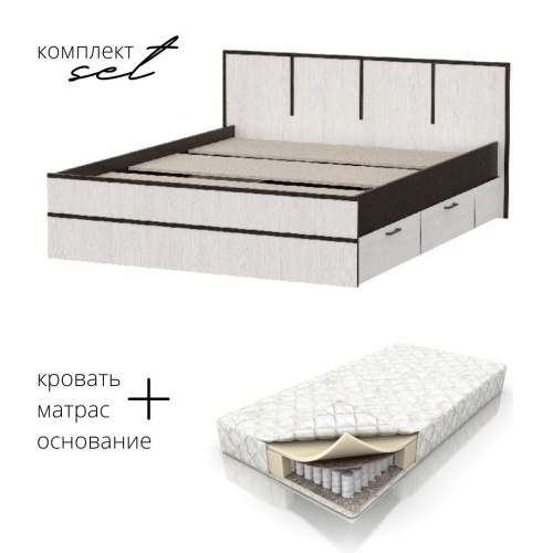 Кровать Карелия 160х200 с матрасом BFA в комплекте