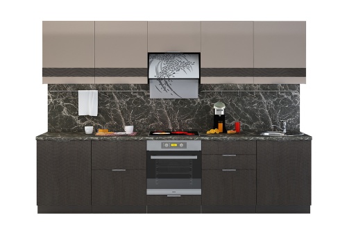 Кухня угловая Терра Gloss Венге с фрезой/ Капучино глянец, 1500Х2400 мм фото 4