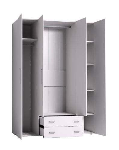 Шкаф для одежды и белья Монако 555 Стандарт, белый фото 2
