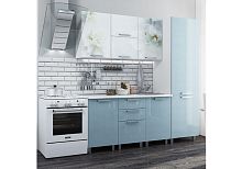 Кухонный гарнитур с фотопечатью Бьянка Голубые блестки 2100 мм