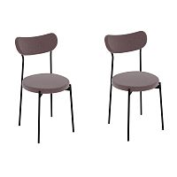 Комплект стульев Стивен (2 шт), черный велюр бежевый