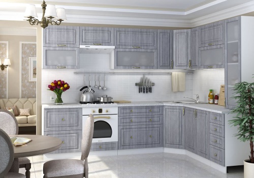 Кухня угловая Юлия Сандал серый, 2850x2050 мм
