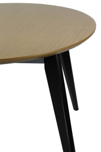 Стол обеденный круглый Олсон Мини 90, венге/натуральный фото 3