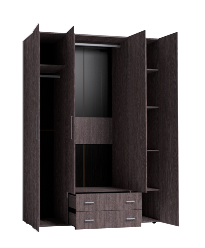 Шкаф для одежды и белья Монако 555 Стандарт, ясень анкор темный фото 2