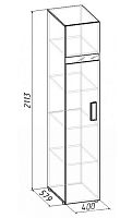 Шкаф для белья 1. Фасад Венге (левый) Hyper